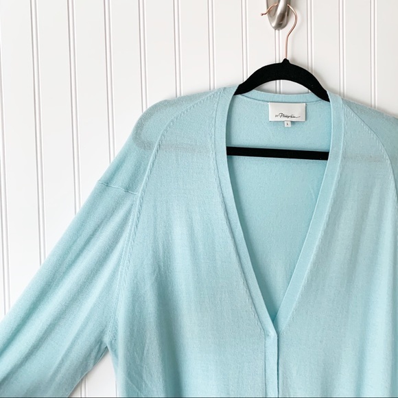 Phillip Lim Light Blue Wool Cashmere Cardigan - Picture 4 of 5